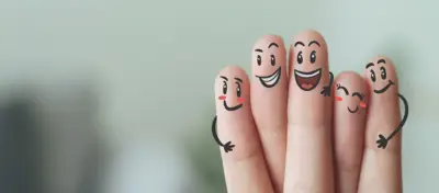 Fingers with Smile Face, Happy, Friendship, Family, Group, Teamw