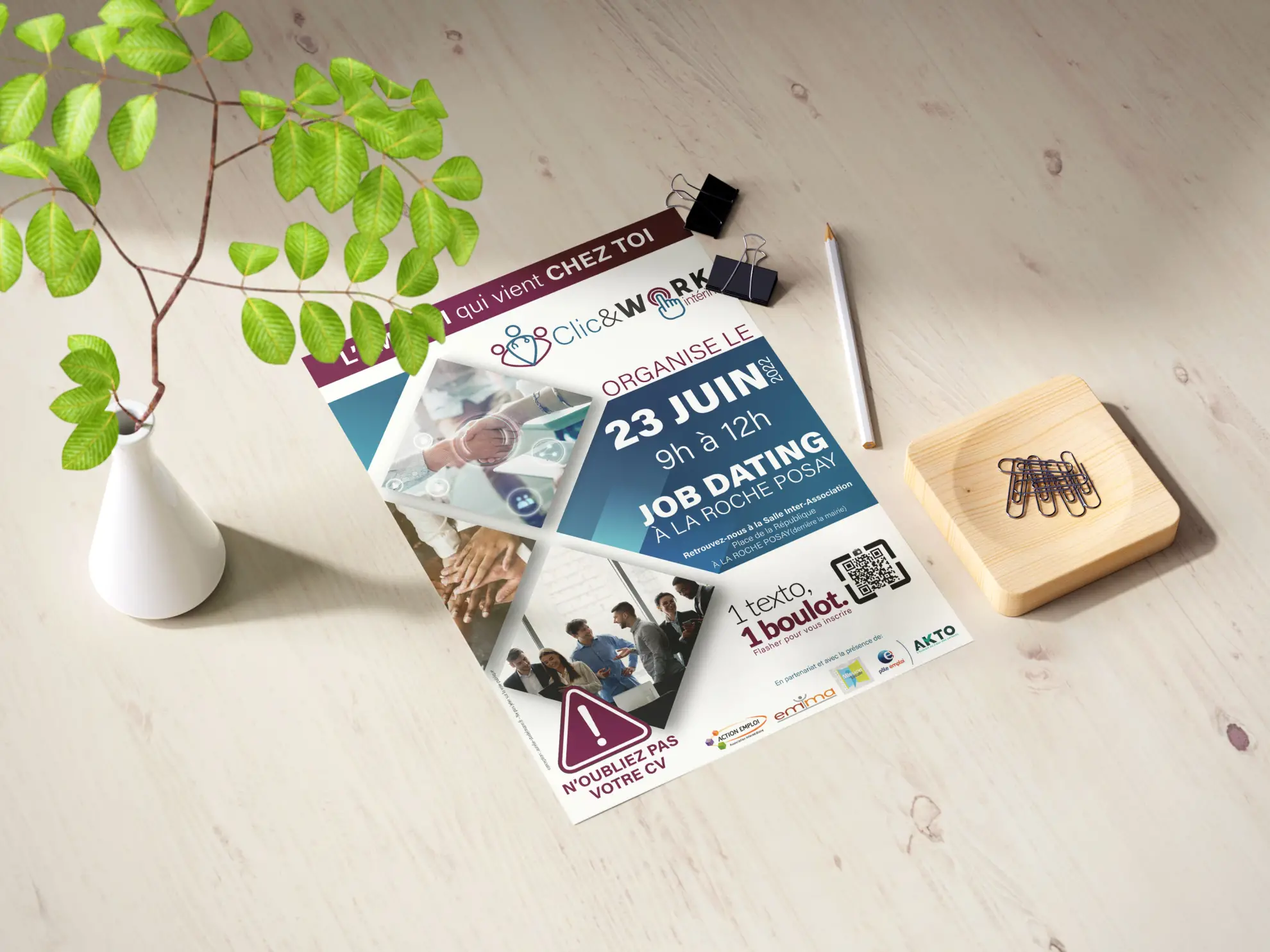Support de communication créé pour une agence d’intérim