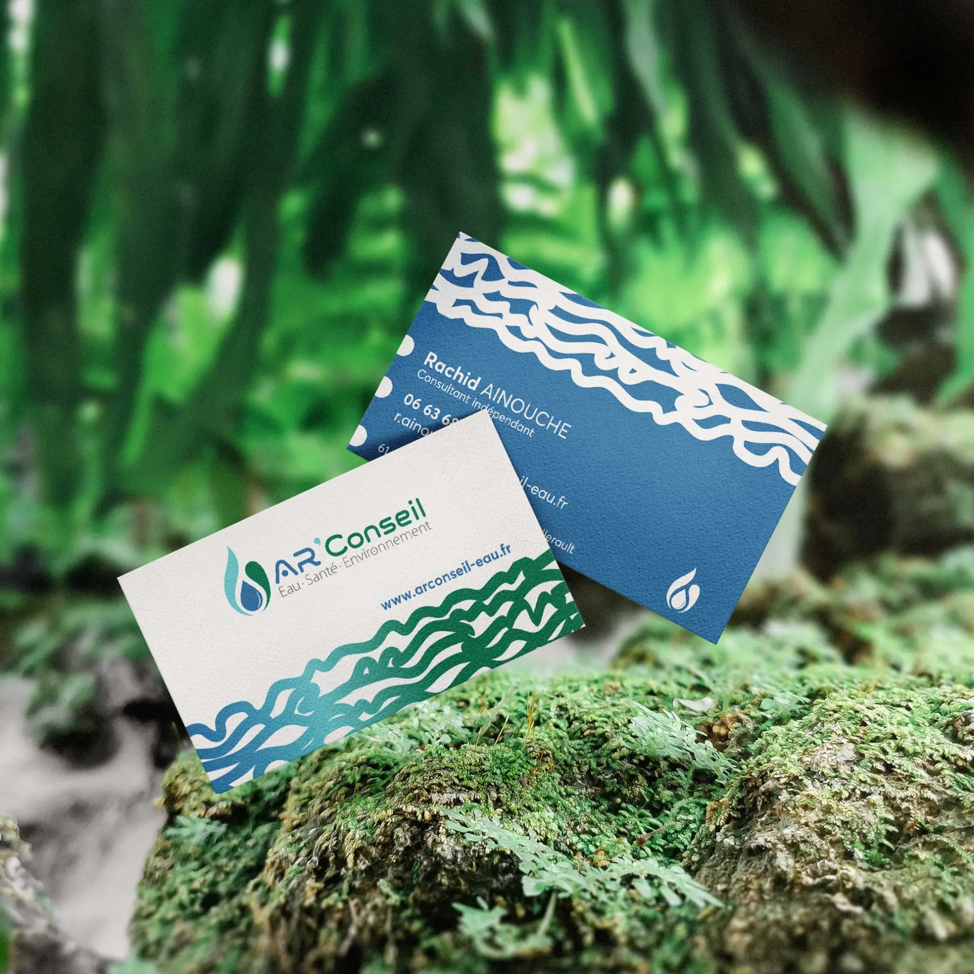 carte de visite créés pour un consultant indépendant en eau et environnement