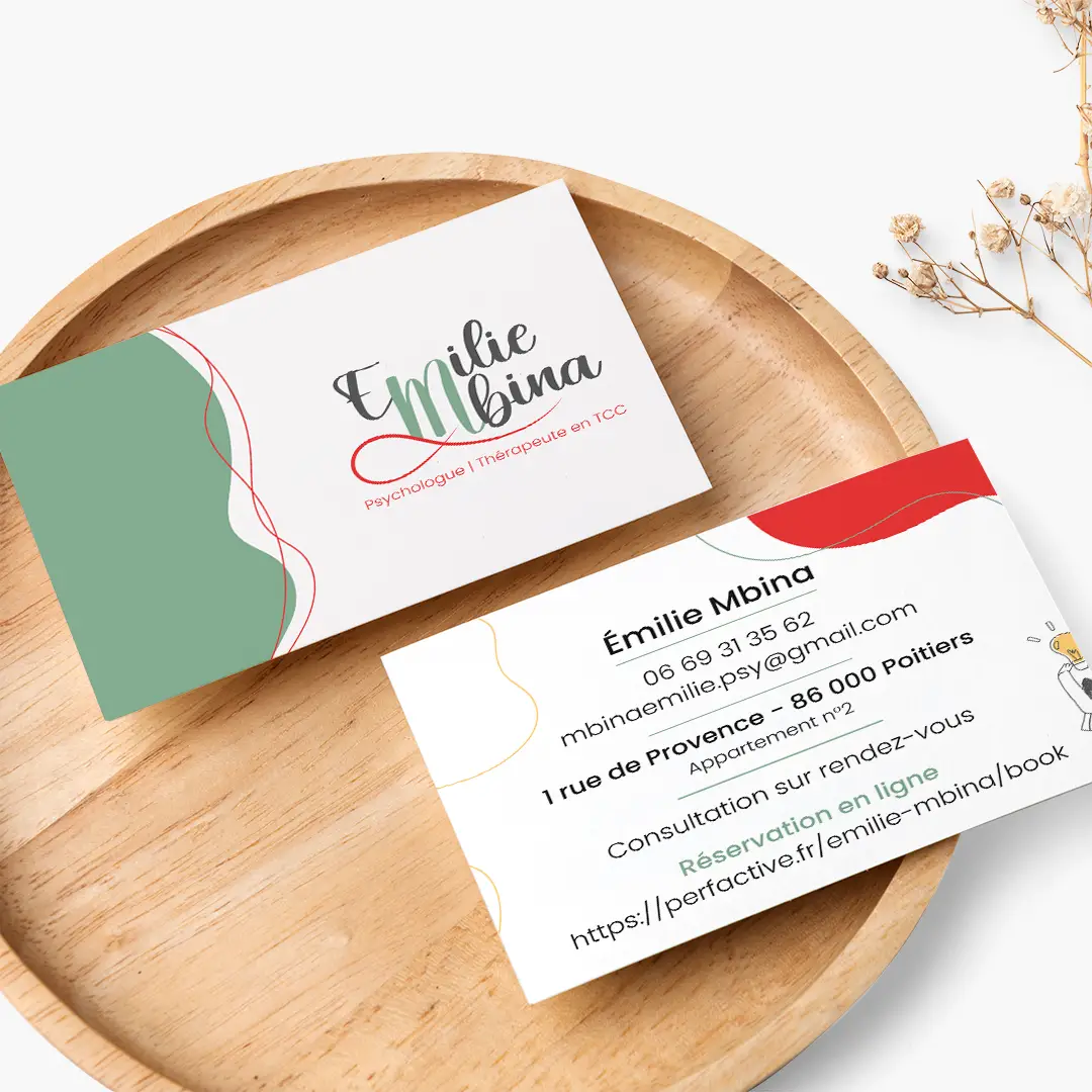 Logo et identité graphique d’Émilie Mbina, psychologue à Poitiers