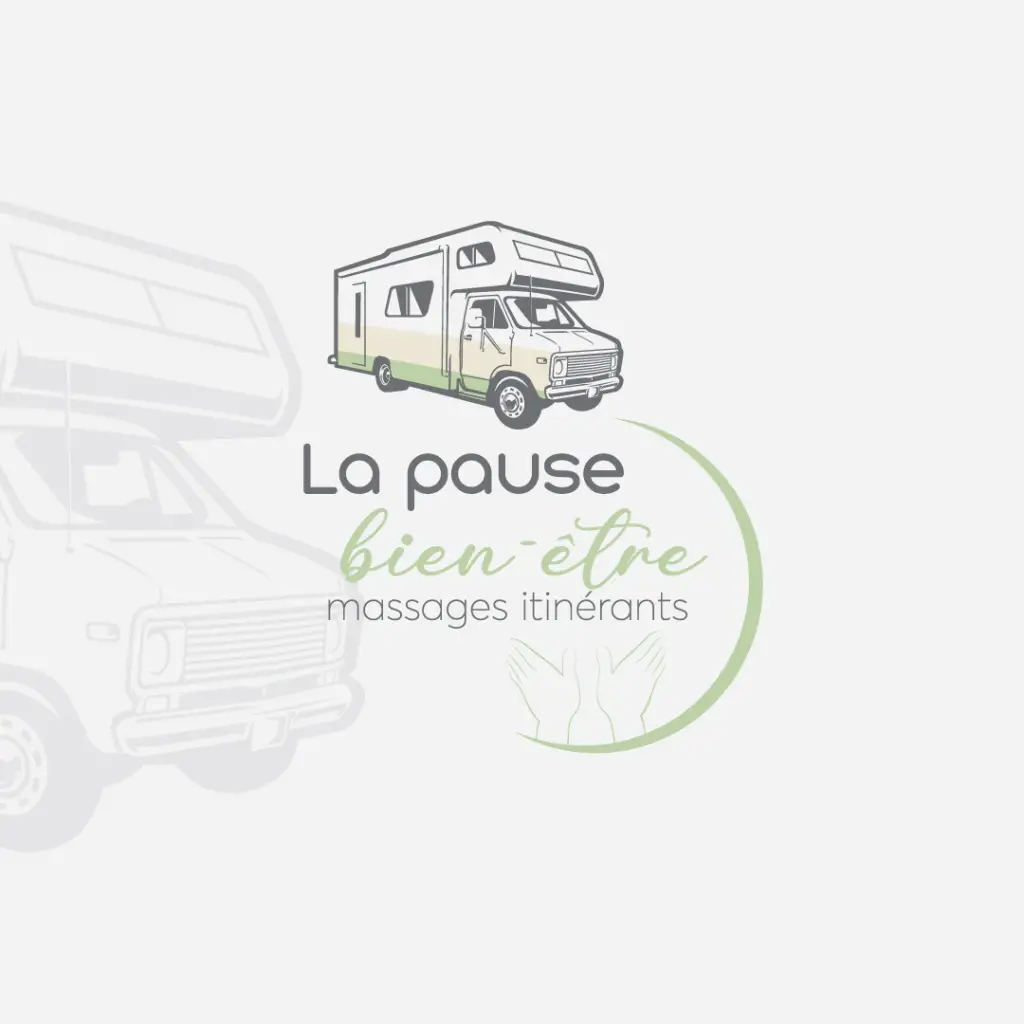 Identité visuelle et supports de communication créés pour La Pause Bien-Être, massages itinérants à Neuville