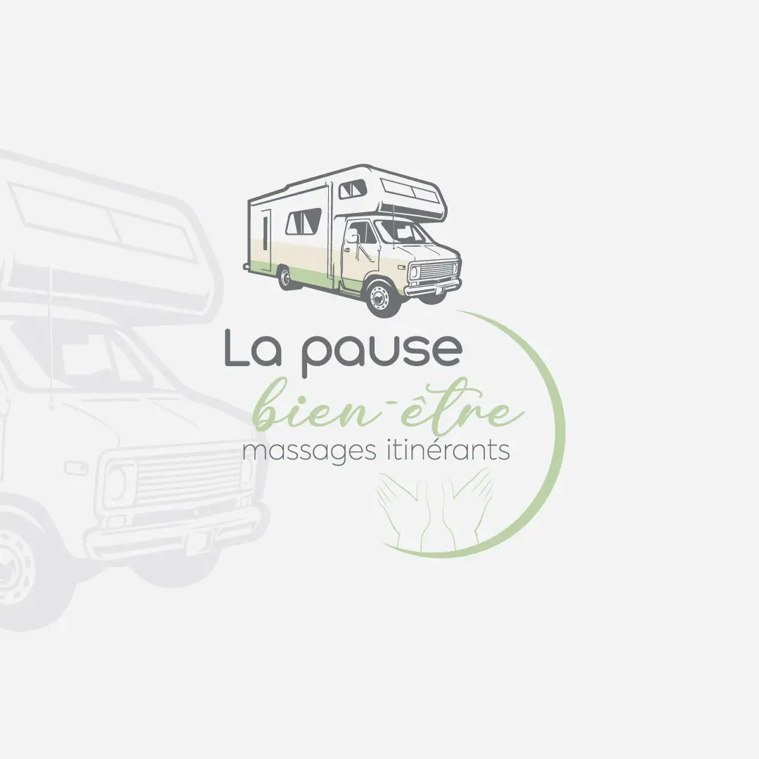 Identité visuelle et supports de communication créés pour La Pause Bien-Être, massages itinérants à Neuville