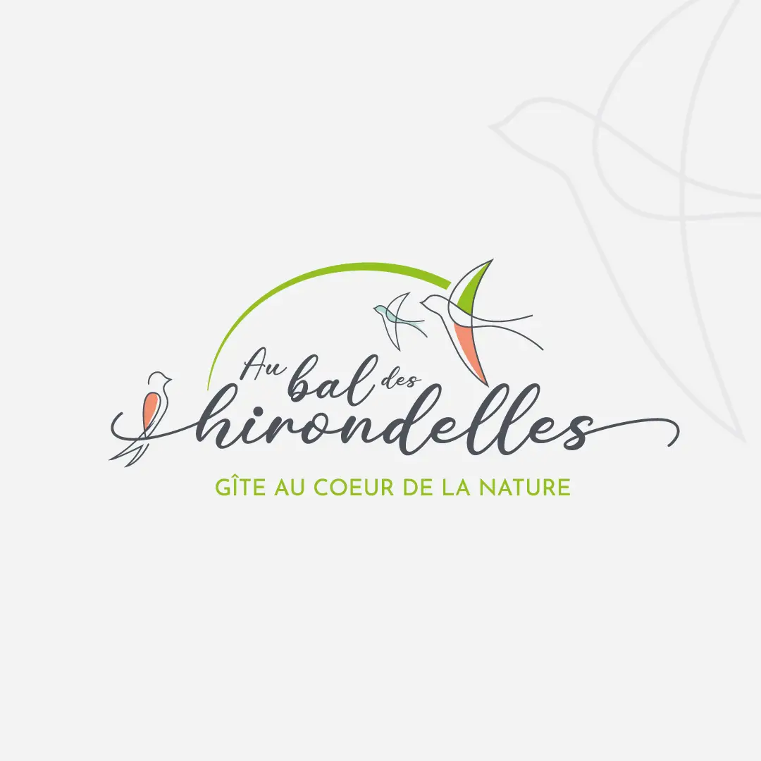 Identité visuelle créée pour Au Bal des Hirondelles, gîte haut de gamme