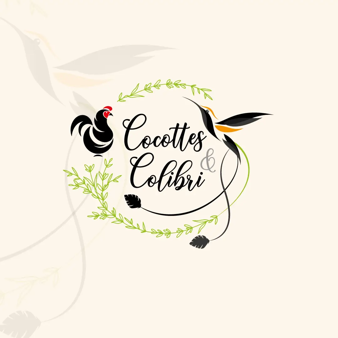 Supports de communication créés pour le gîte Cocottes & Colibri à Châtellerault