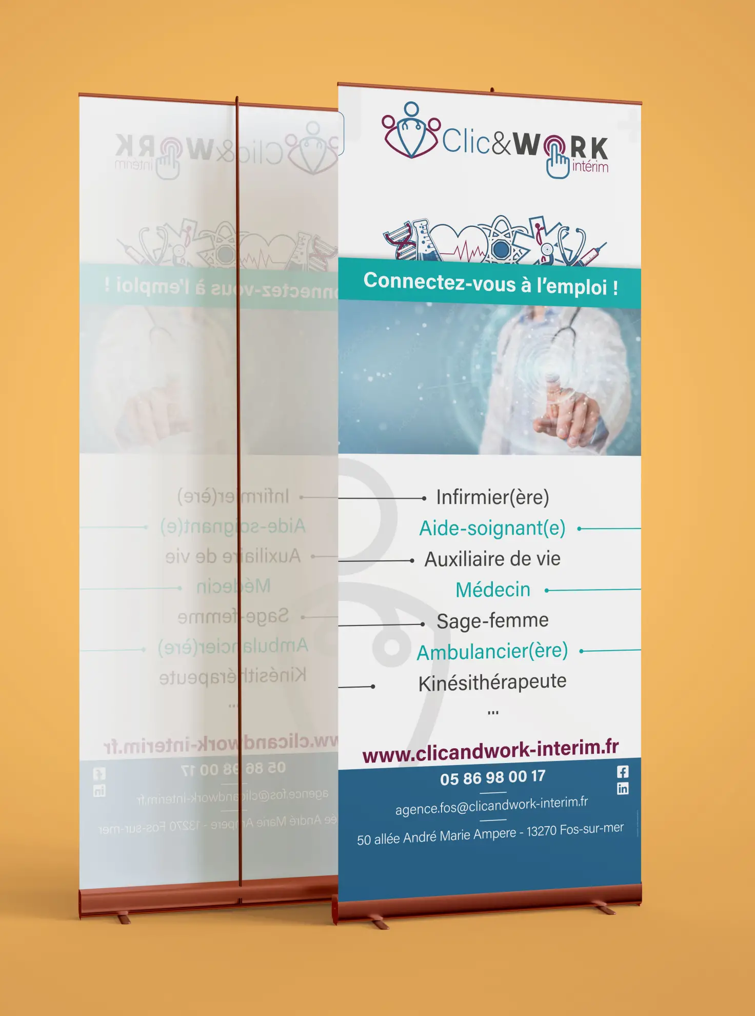 Support de communication créé pour une agence d’intérim